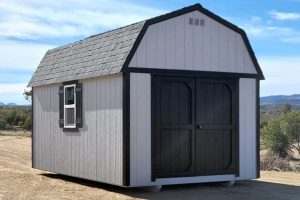 10x16 Grey with Black Lofted Barn