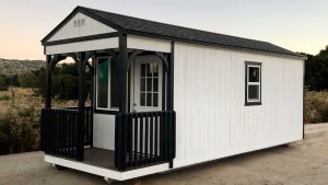 tecate sheds white and black trim cabin