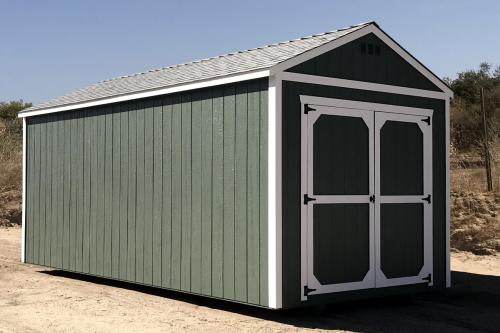 Green-with-White-trim Utility shed